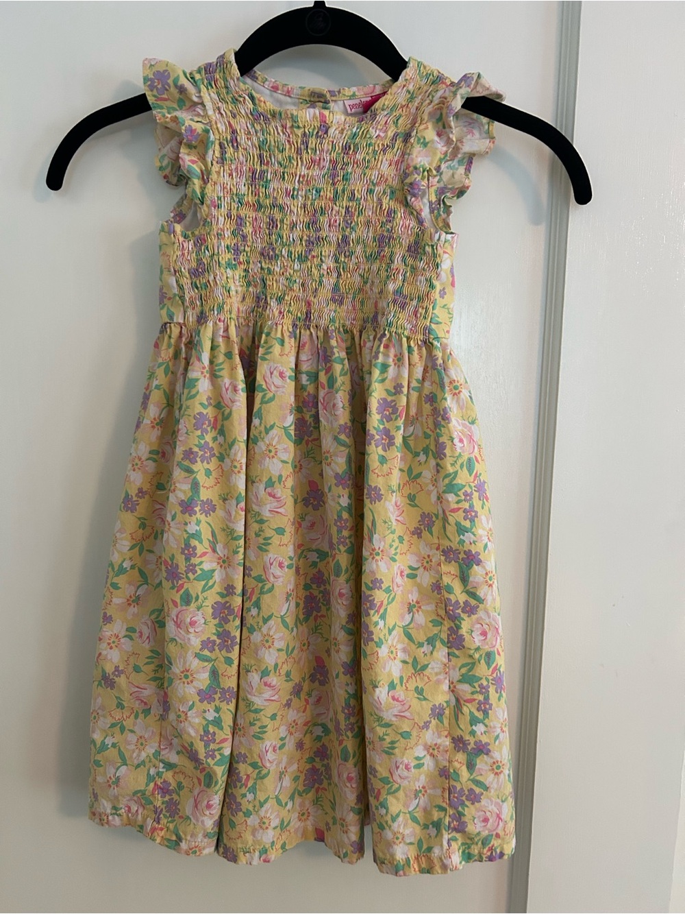 Penelope Mack LTD Yellow floral‎ sleeveless girls dress size 6